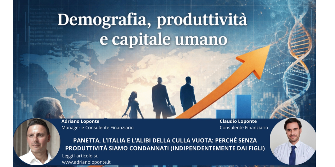 Rappresentazione visiva dell'articolo: Panetta, l’Italia e l’alibi della culla vuota :perchè senza produttività siamo condannati