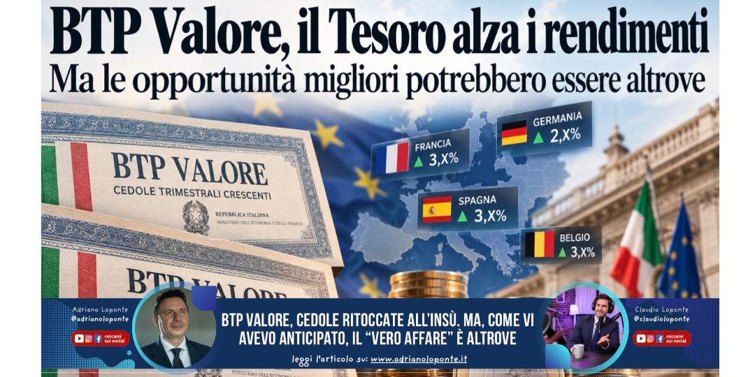 Rappresentazione visiva dell'articolo: BTP Valore, cedole ritoccate all’insù. Ma le opportunità potrebbero essere altrove