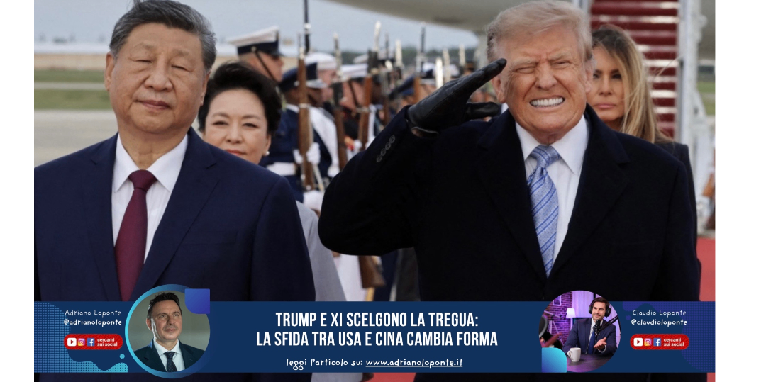 Rappresentazione visiva dell'articolo: Trump e Xi scelgono la tregua: la sfida tra Usa e Cina cambia forma