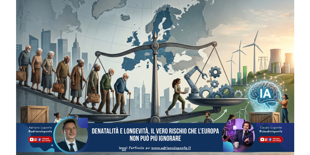 Rappresentazione visiva dell'articolo: Denatalità e longevità: il vero rischio sistemico che l’Europa non può più ignorare