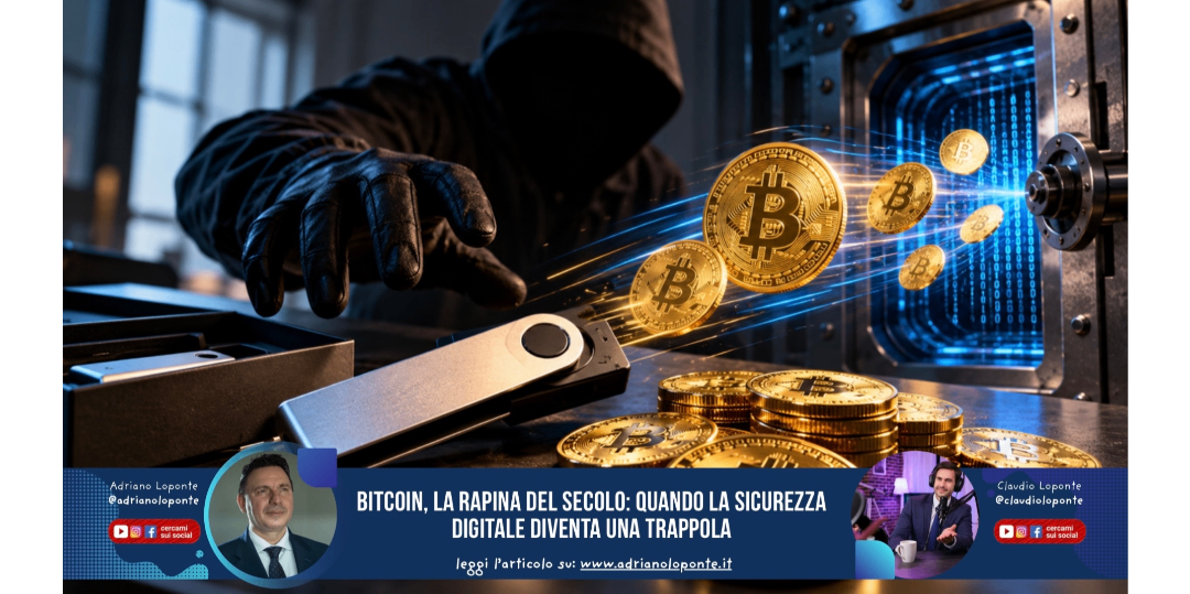 Rappresentazione visiva dell'articolo: Bitcoin, la rapina del secolo: quando la sicurezza digitale diventa una trappola