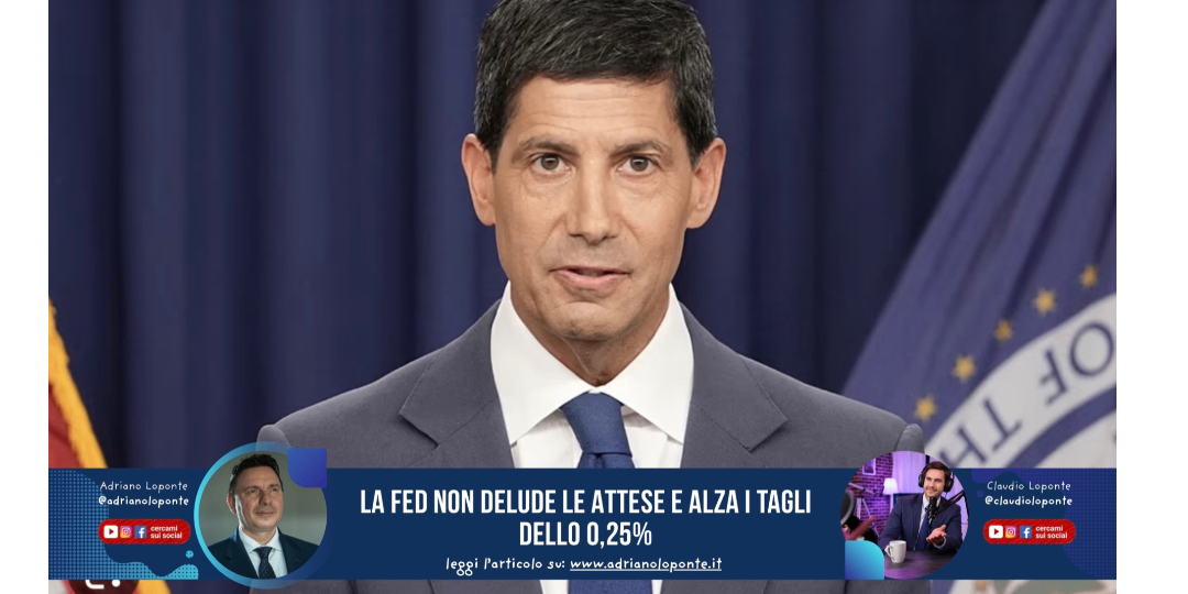 Rappresentazione visiva dell'articolo: La Fed non delude le attese e alza i tassi dell 0,25%