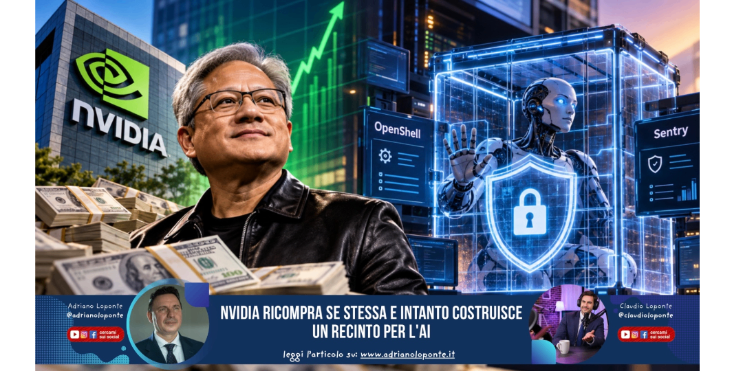 Rappresentazione visiva dell'articolo: Nvidia ricompra se stessa e intanto costruisce un recinto per l'AI