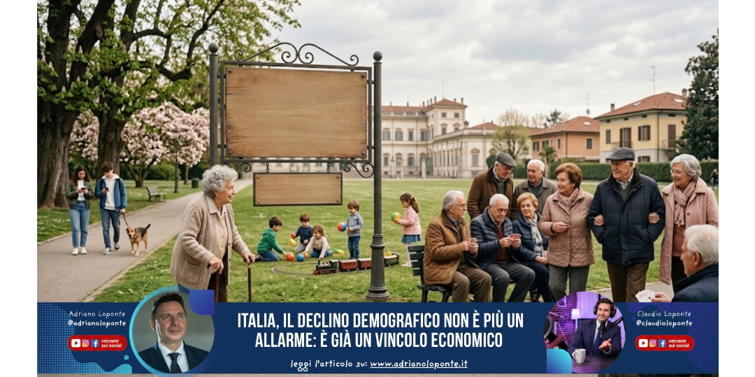 Rappresentazione visiva dell'articolo: Italia, il declino demografico non è più un allarme: è già un vincolo economico