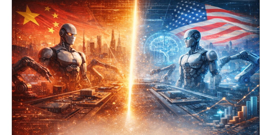 Rappresentazione visiva dell'articolo: Cina e Stati Uniti, la vera sfida tecnologica si gioca tra ricerca, filiere e scala industriale