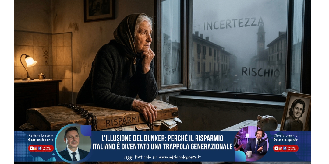 Rappresentazione visiva dell'articolo: L’illusione del bunker: perché il risparmio italiano è diventato una trappola generazionale