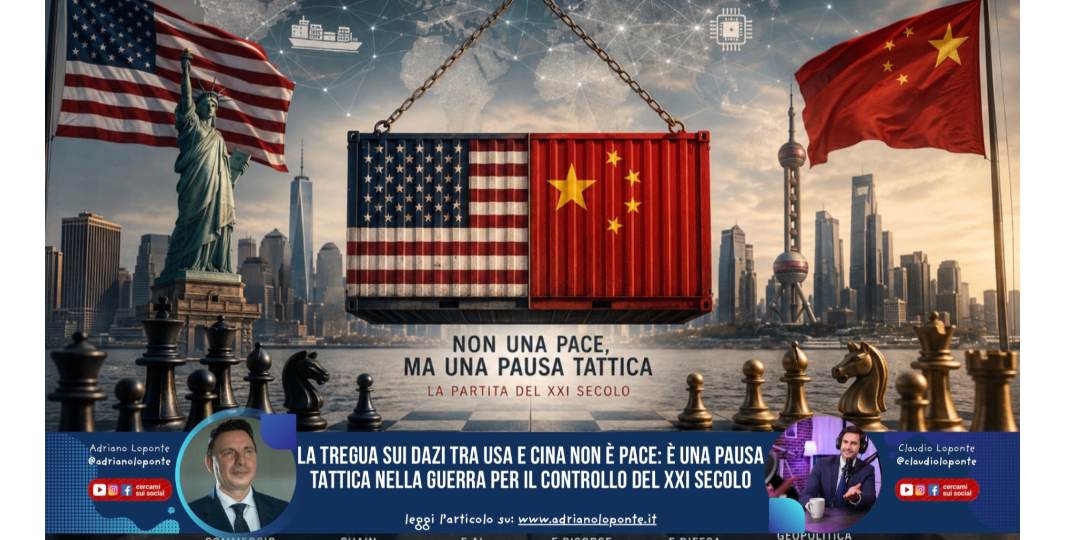 Rappresentazione visiva dell'articolo: La tregua sui dazi tra USA e Cina non è pace: è una pausa tattica per il controllo del XXI secolo